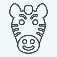 icoon zebra. verwant naar dier symbool. lijn stijl. gemakkelijk ontwerp bewerkbaar. gemakkelijk illustratie vector