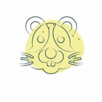 icoon hamster. verwant naar dier symbool. kleur plek stijl. gemakkelijk ontwerp bewerkbaar. gemakkelijk illustratie vector