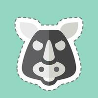 sticker lijn besnoeiing neushoorn. verwant naar dier symbool. gemakkelijk ontwerp bewerkbaar. gemakkelijk illustratie vector