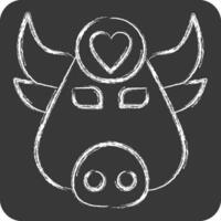 icoon buffel. verwant naar dier symbool. krijt stijl. gemakkelijk ontwerp bewerkbaar. gemakkelijk illustratie vector
