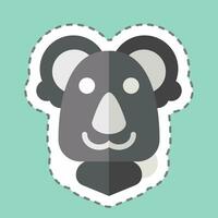 sticker lijn besnoeiing koala. verwant naar dier symbool. gemakkelijk ontwerp bewerkbaar. gemakkelijk illustratie vector