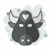 icoon buffel. verwant naar dier symbool. grappig stijl. gemakkelijk ontwerp bewerkbaar. gemakkelijk illustratie vector