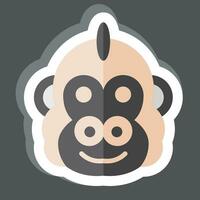 sticker gorilla. verwant naar dier symbool. gemakkelijk ontwerp bewerkbaar. gemakkelijk illustratie vector