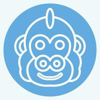 icoon gorilla. verwant naar dier symbool. blauw ogen stijl. gemakkelijk ontwerp bewerkbaar. gemakkelijk illustratie vector