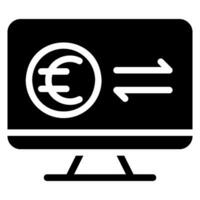 glyph-pictogram voor online betaling vector