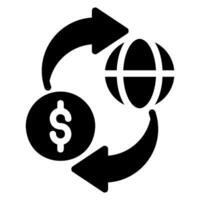 glyph-pictogram voor geldwissel vector