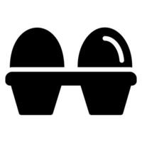 glyph-pictogram voor eierdoos vector
