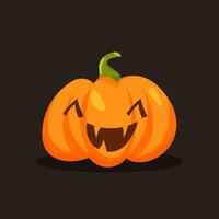 halloween pompoenen. oranje pompoen jack lantaarn karakters. spookachtig en boos gesneden gezichten vector