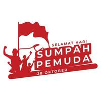 sumah pemuda oktober 28e logo ontwerp, Indonesisch jeugd held verklaring vector