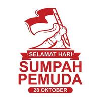 sumah pemuda oktober 28e logo ontwerp, Indonesisch jeugd held verklaring vector