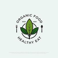 veganistisch voedsel restaurant logo ontwerp vector, biologisch en gezond dranken vector illustratie sjabloon