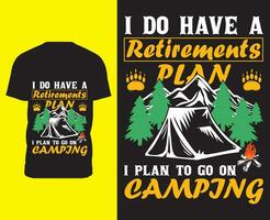camping t-shirt ontwerp vector elementen