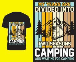 camping t-shirt ontwerp vector elementen