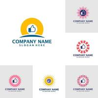 reeks van zon Leuk vinden logo ontwerp vector. mooi zo zon logo ontwerp sjabloon concept vector