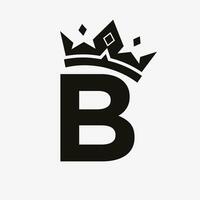 kroon logo Aan brief b vector sjabloon voor schoonheid, mode, elegant, luxe teken