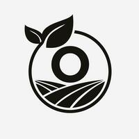 brief O landbouw logo. landbouw logotype symbool sjabloon vector
