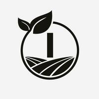 brief ik landbouw logo. landbouw logotype symbool sjabloon vector