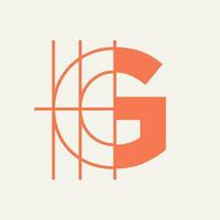 brief g architectuur logo ontwerp. architect en bouw symbool vector sjabloon