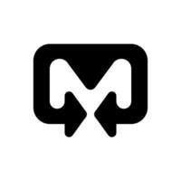 m brief logo ontwerp voor technologie bedrijf vector