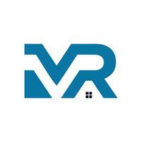 brief m r en huis logo ontwerp vector