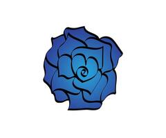 mooi donker blauw roos bloem lijn kunst tekening vector kunst, pictogrammen, en grafiek voor vrij downloaden