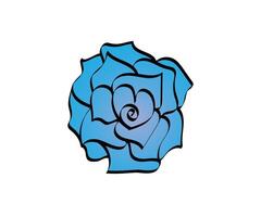 mooi blauw roos bloem lijn kunst tekening vector kunst, pictogrammen, en grafiek voor vrij downloaden