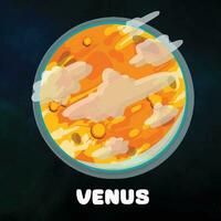 clip art planeet Venus in zonne- systeem. hand- tekening vector illustratie van planeet Venus. sterrenkundig heelal ruimte.