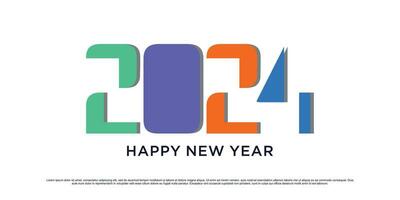 2024 gelukkig nieuw jaar logo ontwerp vector illustratie voor nieuw jaar 2024 met creatief idee