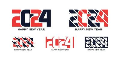 2024 gelukkig nieuw jaar logo ontwerp sjabloon vector illustratie met uniek modern concept