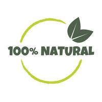 natuurlijk producten sticker, label, insigne en logo. ecologie icoon. logo sjabloon met groen bladeren voor biologisch en eco vriendelijk producten. vector illustratie