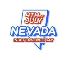 Nevada staat 4 juli Onafhankelijkheidsdag met kaart en usa nationale kleur 3D-vorm van ons staat vectorillustratie vector