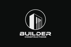 bouwer, echt landgoed en constructies logo vector