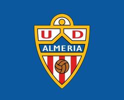 Almeria club symbool logo la liga Spanje Amerikaans voetbal abstract ontwerp vector illustratie met blauw achtergrond