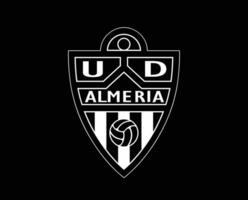 Almeria club symbool logo wit la liga Spanje Amerikaans voetbal abstract ontwerp vector illustratie met zwart achtergrond