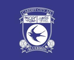 Cardiff stad club logo symbool wit premier liga Amerikaans voetbal abstract ontwerp vector illustratie met blauw achtergrond