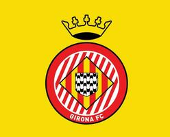 Girona club symbool logo la liga Spanje Amerikaans voetbal abstract ontwerp vector illustratie met geel achtergrond