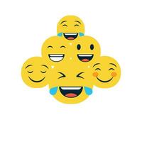 gelukkig wereld glimlach dag achtergrond met emoji's samenstelling. vector