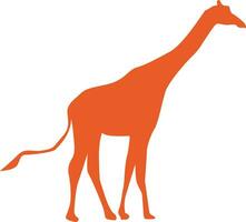 vector tekening silhouet van een giraffe inkt