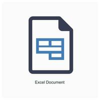 excelleren document en vel icoon concept vector