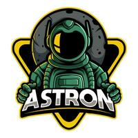 astronaut mascotte logo ontwerp vector met modern illustratie concept