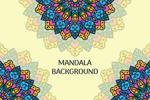 luxe mandala achtergrond met kleurrijk patroon Arabisch oosten- stijl. decoratief mandala voor afdrukken, poster, omslag, brochure, folder, banier vector