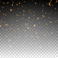 Abstracte gouden confetti transparante achtergrond vector