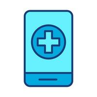 telefoontje dokter icoon, online telefoon medisch helpen, Gezondheid overleg, noodgeval telefoongesprek, web symbool Aan wit achtergrond - bewerkbare vector