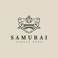 samurai masker lijn kunst logo vector illustratie sjabloon ontwerp.