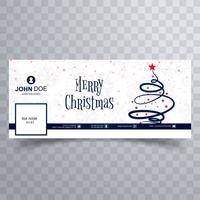 Mooie vrolijke kerstboom facebook banner sjabloon vector