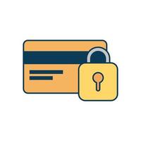 creditcard met geïsoleerd hangslotpictogram vector