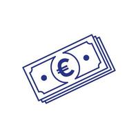 stapel biljetten euro geïsoleerd pictogram vector