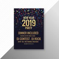 2019 Nieuwjaarsfeest brochure sjabloon van de viering vector
