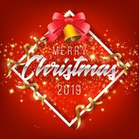 Prettige kerstdagen en gelukkig Nieuwjaar 2019 wenskaart achtergrond vector