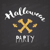 halloween wenskaart. belettering kalligrafie teken en met de hand getekende elementen, uitnodiging voor feest of vakantie banner ontwerp vectorillustratie vector